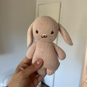 Cute Pink Knit Bunny Plush